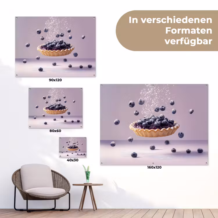 Eten - Taart - Bessen - Blauw tuinposter los doek klein -Xsfeer9_DE