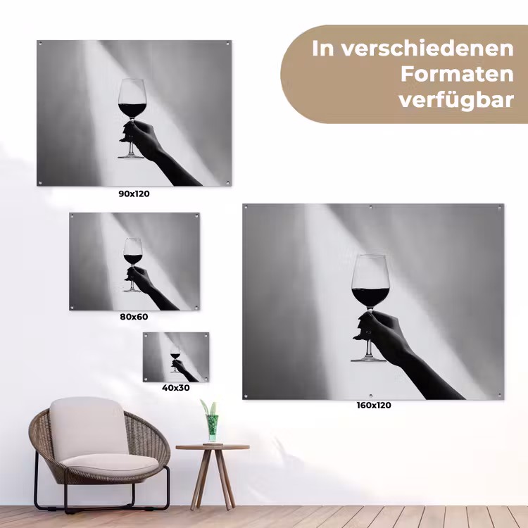 Lichtinval - Wijn - Rood - Glas tuinposter los doek klein -Xsfeer9_DE
