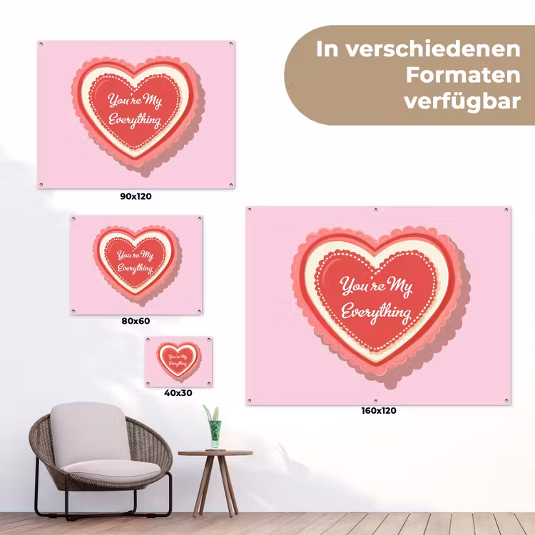 Liefde - Hart - Valentijn tuinposter los doek klein -Xsfeer9_DE