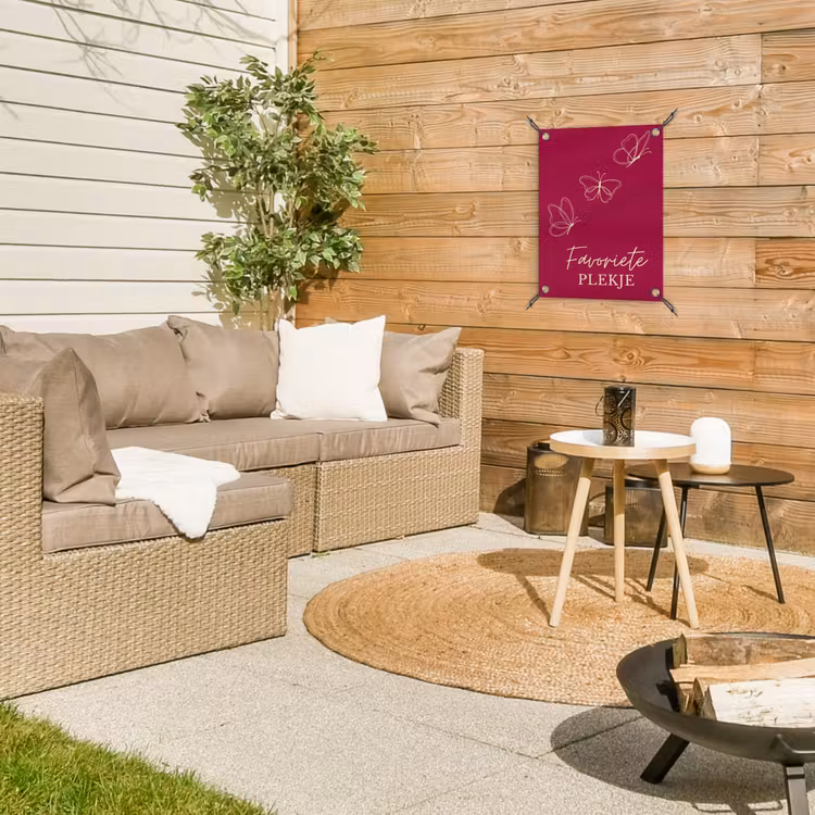 Favoriete plekje met Vlinders tuinposter los doek klein -sfeer4