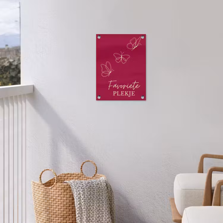 Favoriete plekje met Vlinders tuinposter los doek klein -sfeer8