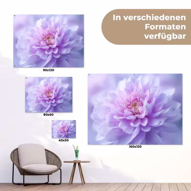 Paars - Dahlia - Dromerig tuinposter los doek klein -Xsfeer9_DE