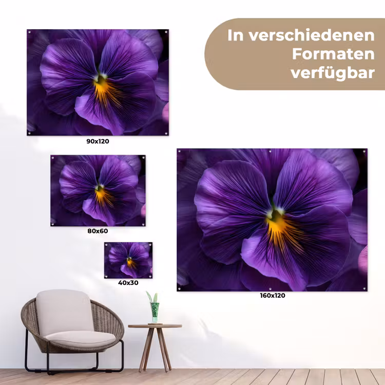 Paars - Viool - Diepte tuinposter los doek klein -Xsfeer9_DE