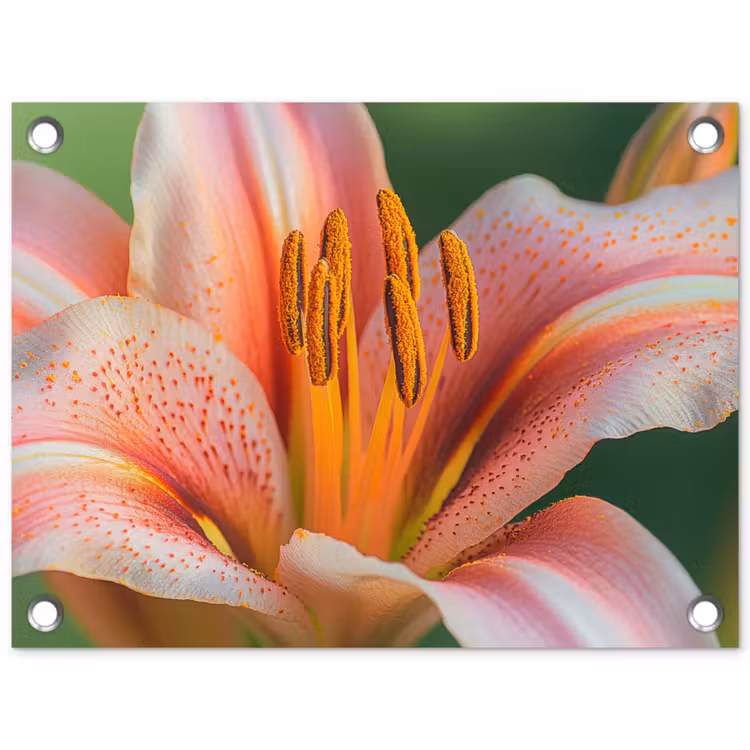 Lelie - Close up - Lichtroze tuinposter los doek klein -3d