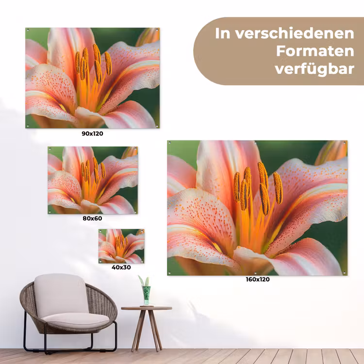 Lelie - Close up - Lichtroze tuinposter los doek klein -Xsfeer9_DE
