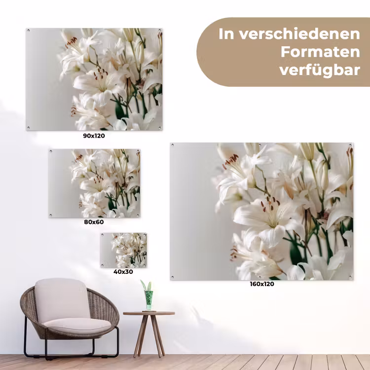 Lelies - Boekte - Wit - Meeldraden tuinposter los doek klein -Xsfeer9_DE
