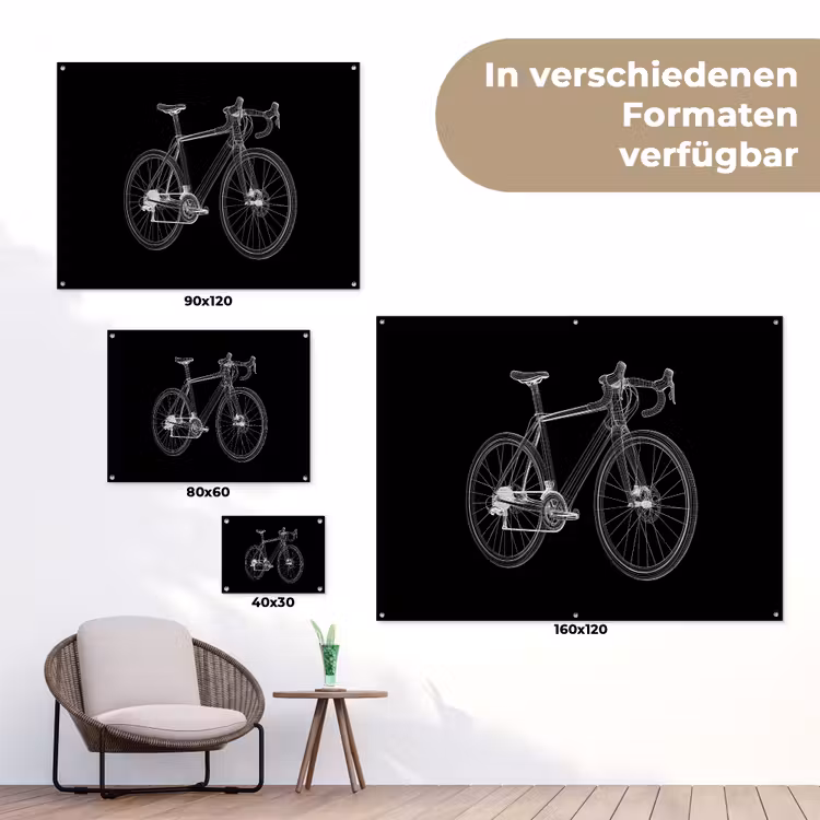 Lijnen - Illustratie - Wit tuinposter los doek klein -Xsfeer9_DE