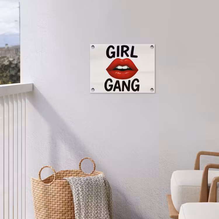 Lip - Girl - Rood - Letters tuinposter los doek klein -sfeer8