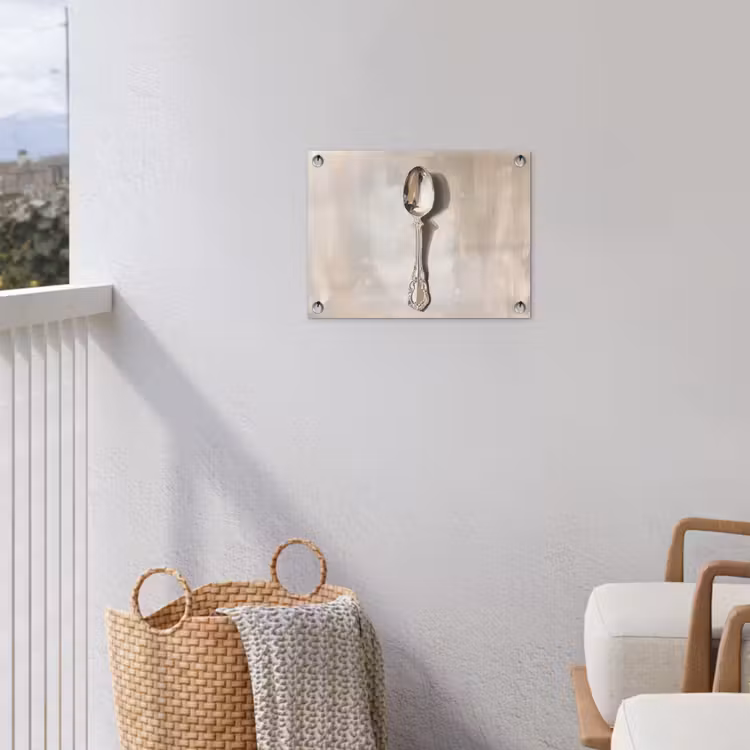 Lepel - Verf - Zilver tuinposter los doek klein -sfeer8