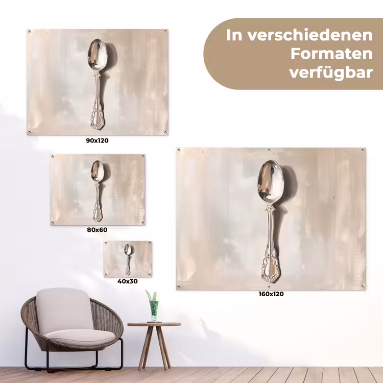 Lepel - Verf - Zilver tuinposter los doek klein -Xsfeer9_DE