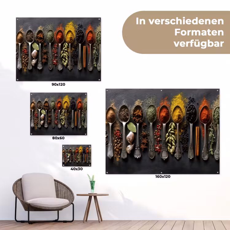 Lepels - Specerijen - Kaneel - Chili tuinposter los doek klein -Xsfeer9_DE