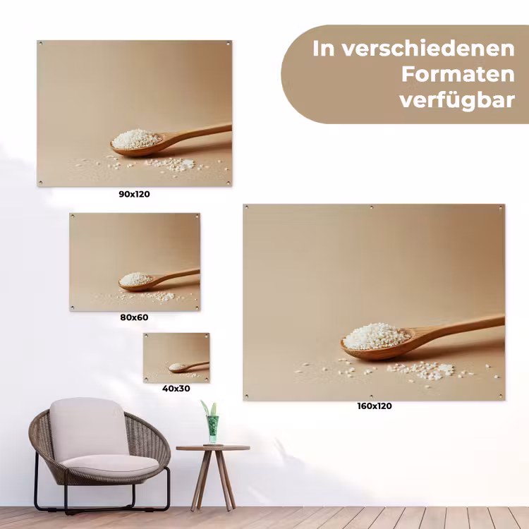 Lepel - Rijst - Hout - Beige tuinposter los doek klein -Xsfeer9_DE