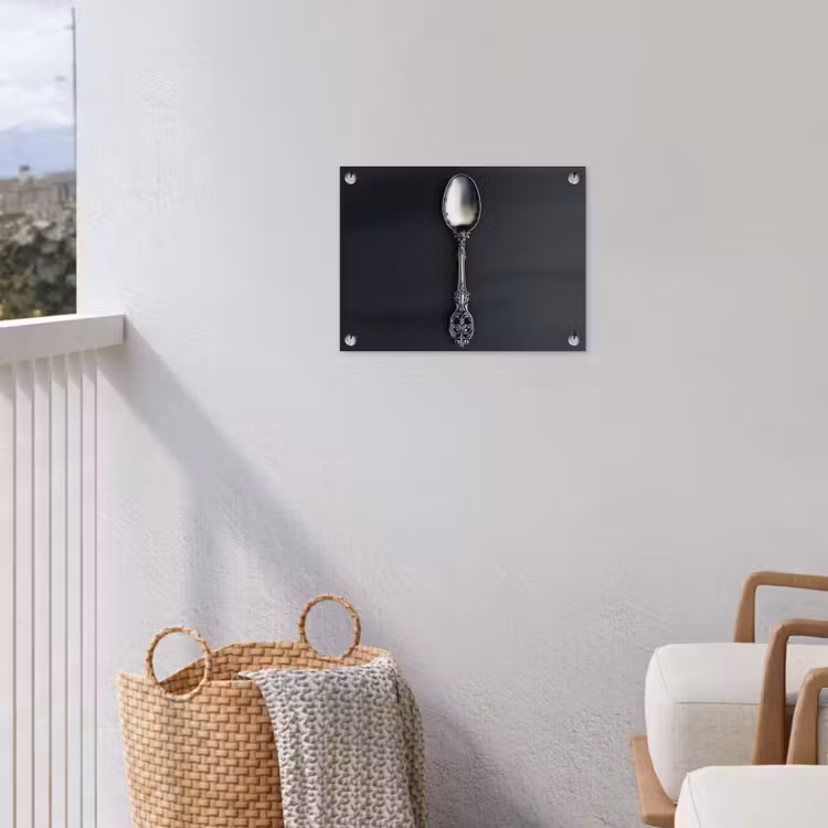 Lepel - Zilver - Metaal tuinposter los doek klein -sfeer8