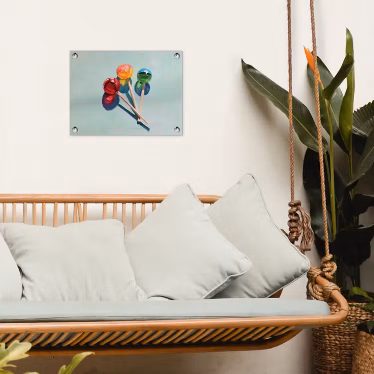 Lollys - Schaduw - Drie - Blauw tuinposter los doek klein -sfeer7