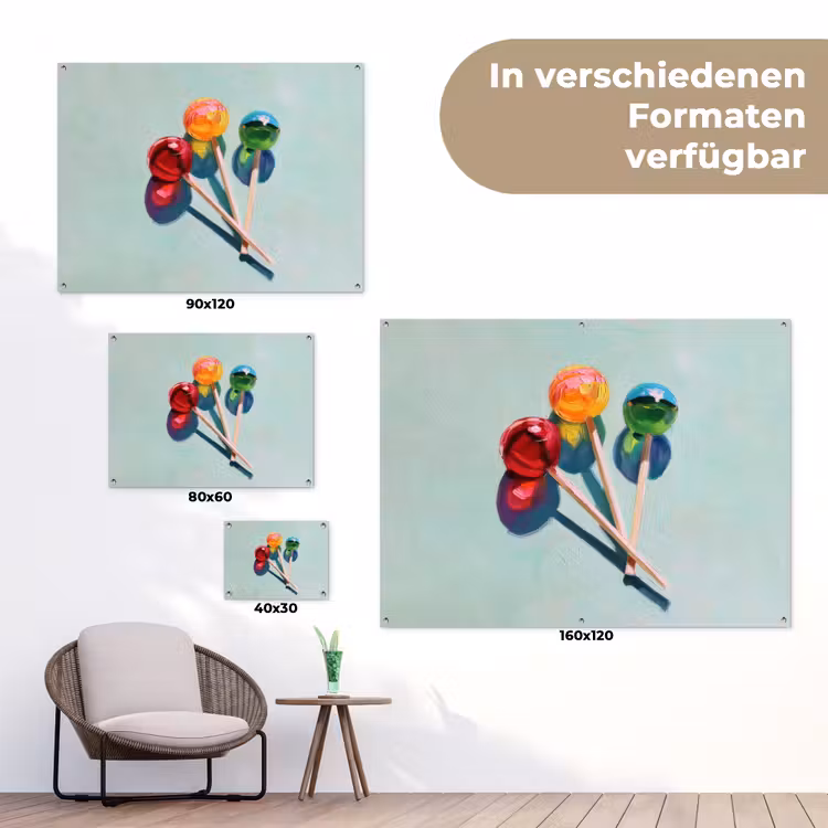 Lollys - Schaduw - Drie - Blauw tuinposter los doek klein -Xsfeer9_DE