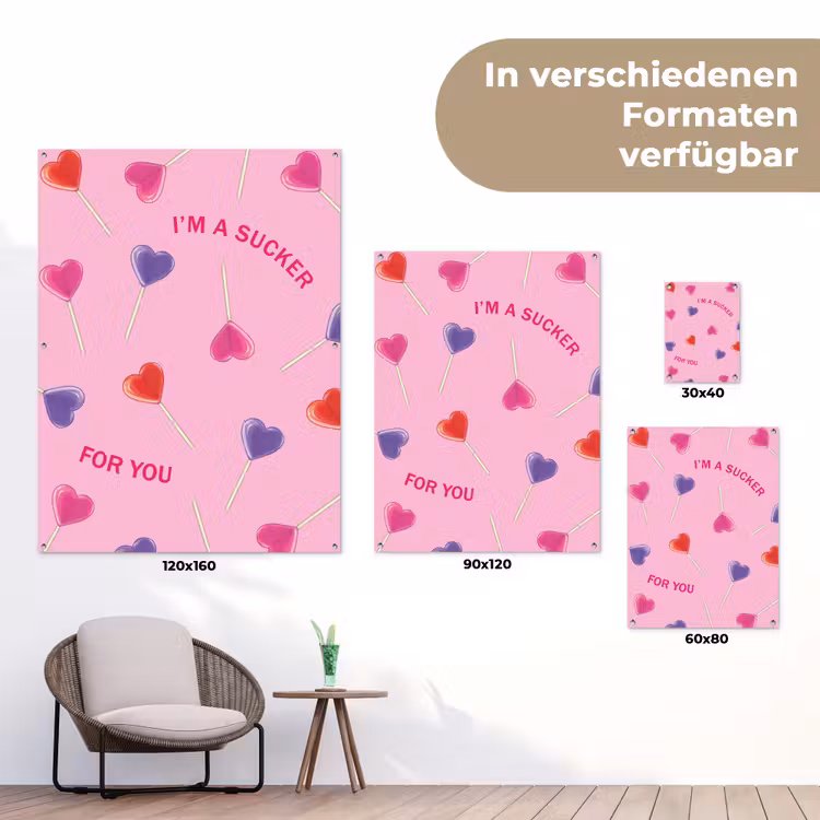 Lolly - Valentijn - Illustratie - Snoep tuinposter los doek klein -Xsfeer9_DE