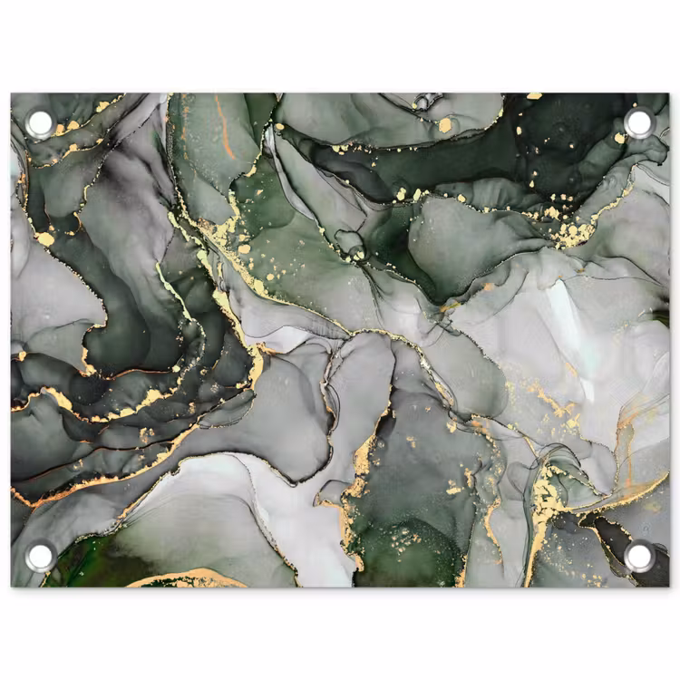 Luxe - Marmer - Groen tuinposter los doek klein -3d