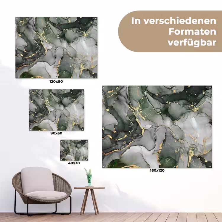 Luxe - Marmer - Groen tuinposter los doek klein -Xsfeer9_DE