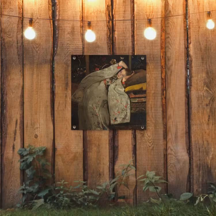 Meisje in witte kimono - Schilderij van George Hendrik Breitner tuinposter los doek klein -sfeer1