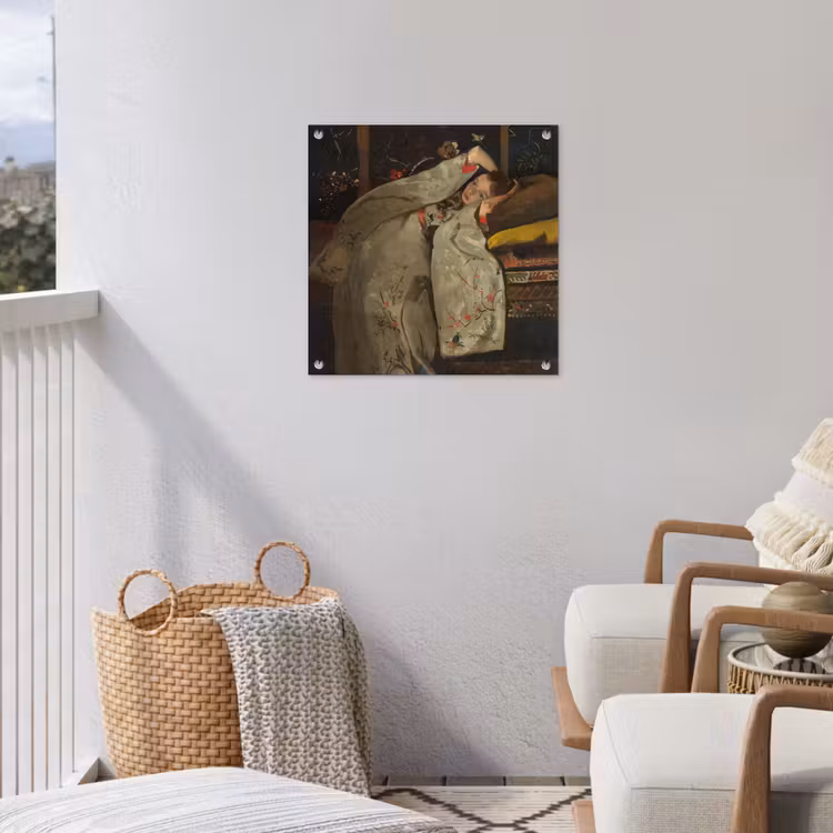 Meisje in witte kimono - Schilderij van George Hendrik Breitner tuinposter los doek klein -sfeer8