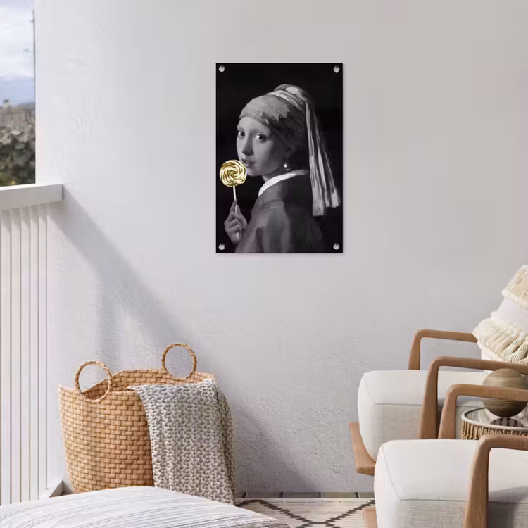 Meisje met de parel - Johannes Vermeer - Lolly - Goud tuinposter los doek klein -sfeer8