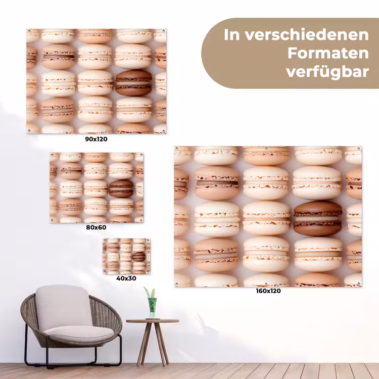 Macarons - Beige - Bruin tuinposter los doek klein -Xsfeer9_DE