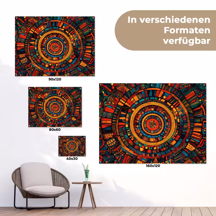 Mandala - Cirkels - Patronen tuinposter los doek klein -Xsfeer9_DE