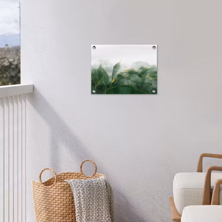 Marmer - Groen - Luxe - Goud - Marmerlook tuinposter los doek klein -sfeer8