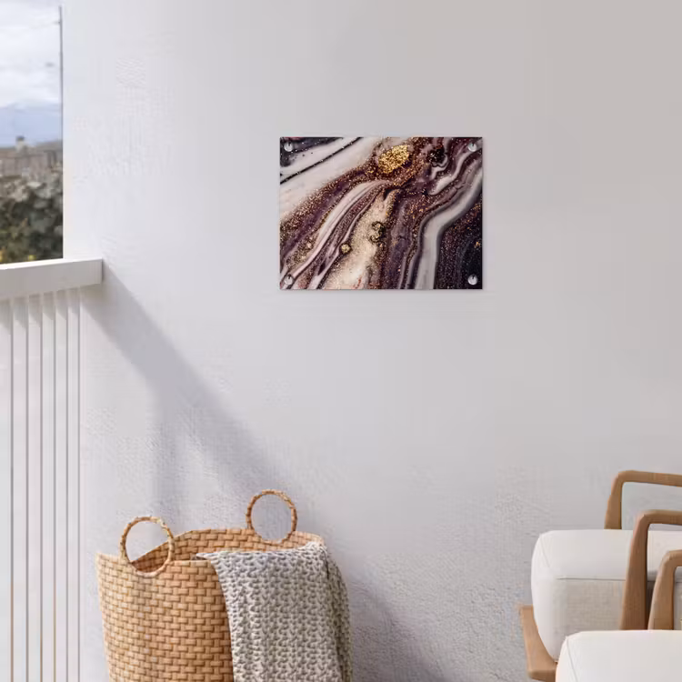 Marmer - Roze - Goud - Glitter - Marmerlook tuinposter los doek klein -sfeer8