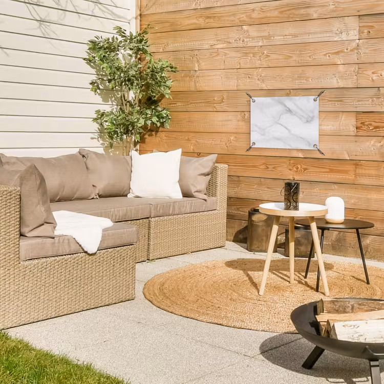 Marmer - Structuur - Wit - Grijs - Steen - Marmerlook tuinposter los doek klein -sfeer4