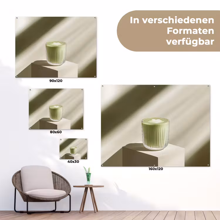 Matcha - Glas - Groen - Minimalistisch tuinposter los doek klein -Xsfeer9_DE