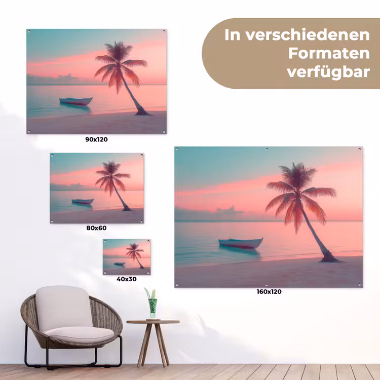 Zee - Boot - Zonsondergang tuinposter los doek klein -Xsfeer9_DE