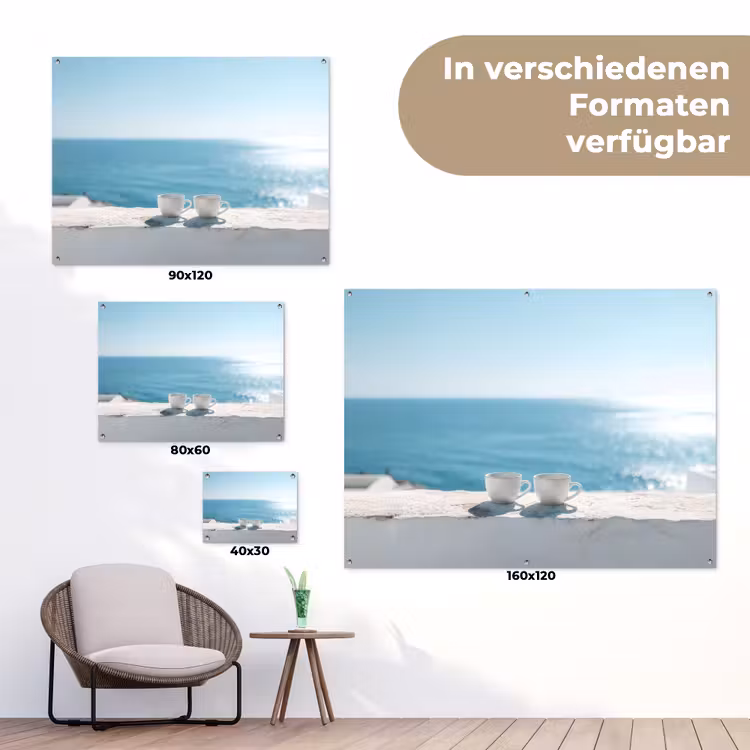 Zee - Koffiekopjes - Zomers tuinposter los doek klein -Xsfeer9_DE