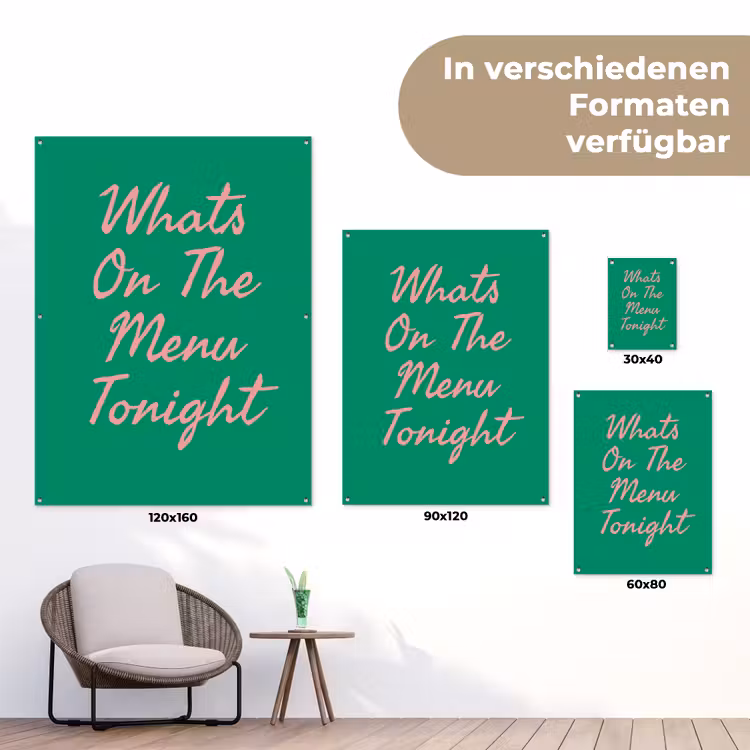 Menu - Quote - Roze tuinposter los doek klein -Xsfeer9_DE