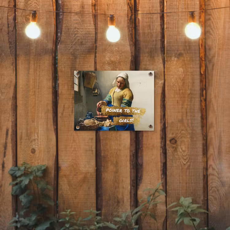 Melkmeisje - Goud - Quotes - Schilderij - Oude meesters tuinposter los doek klein -sfeer1