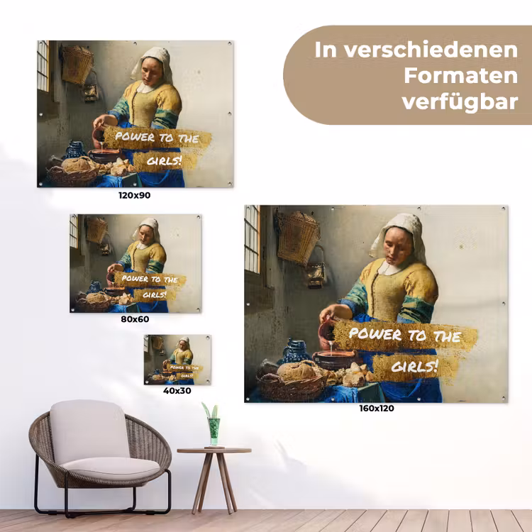 Melkmeisje - Goud - Quotes - Schilderij - Oude meesters tuinposter los doek klein -Xsfeer9_DE