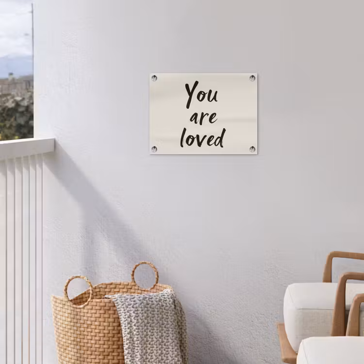 Minimalistisch - Beige - Love tuinposter los doek klein -sfeer8