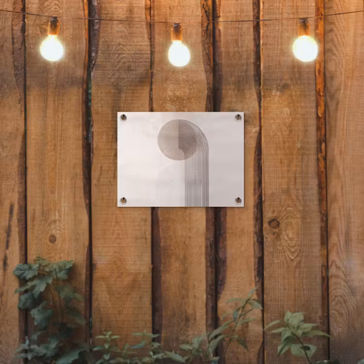 Minimalistisch - Cirkel - Lichtgrijs tuinposter los doek klein -sfeer1
