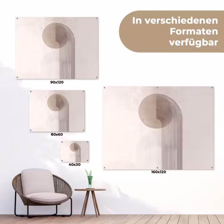 Minimalistisch - Cirkel - Lichtgrijs tuinposter los doek klein -Xsfeer9_DE