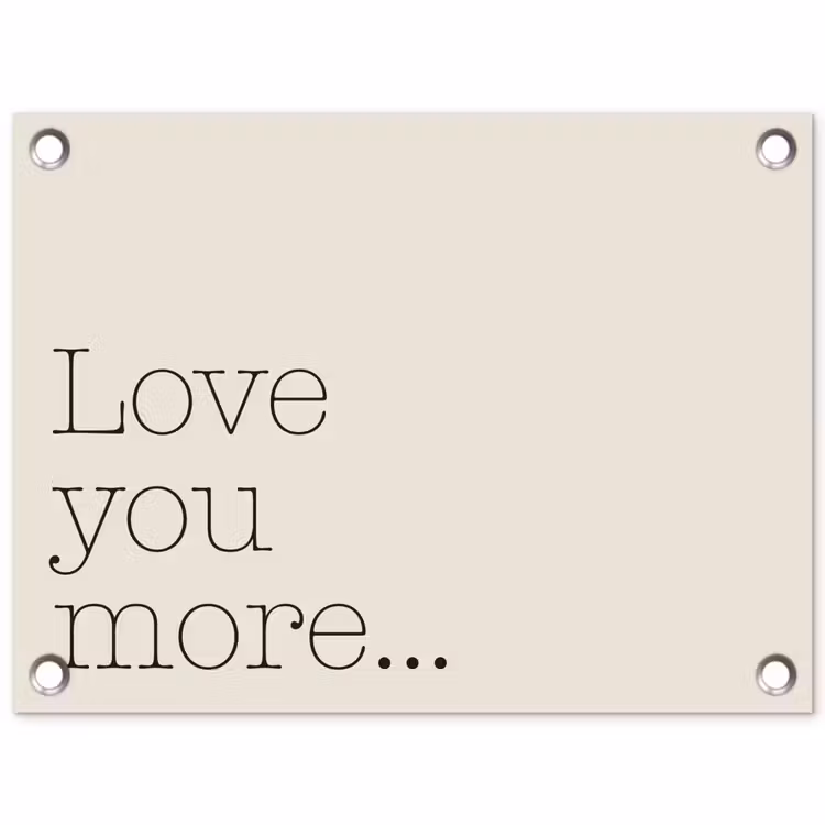 Minimalistisch - Love - Beige tuinposter los doek klein -3d