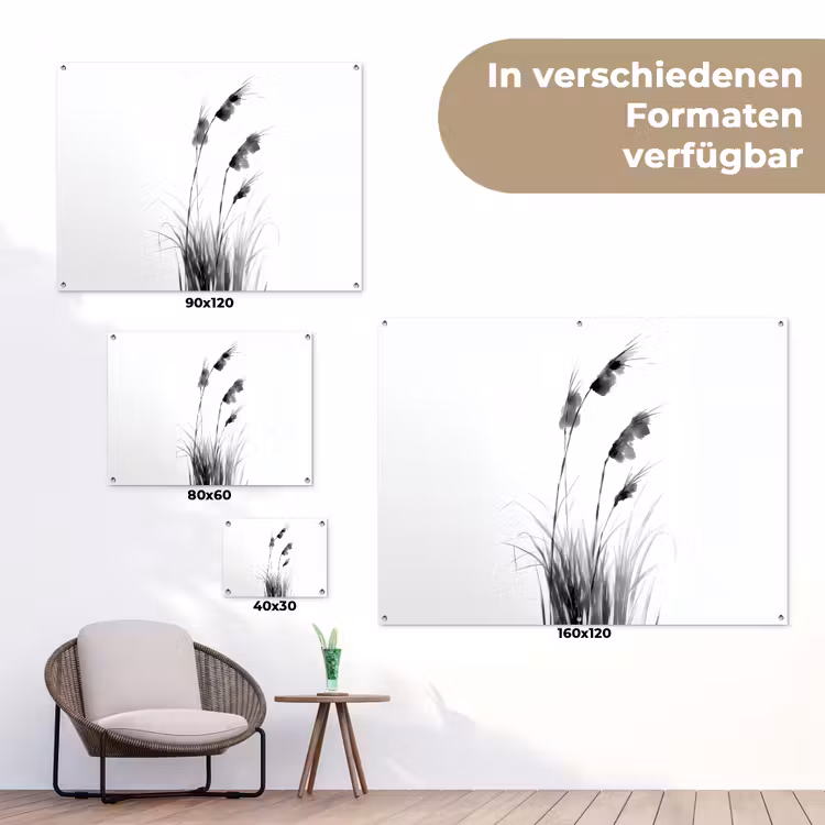 Minimalistisch - Stelen - Wit tuinposter los doek klein -Xsfeer9_DE