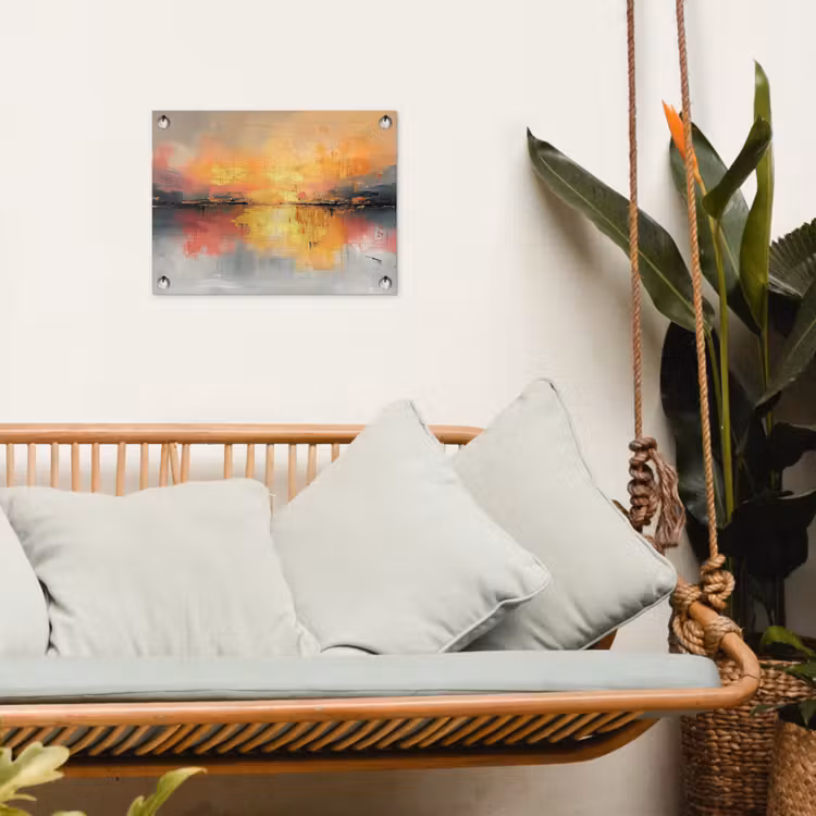 Modern - Abstract - Goud - Roze tuinposter los doek klein -sfeer7