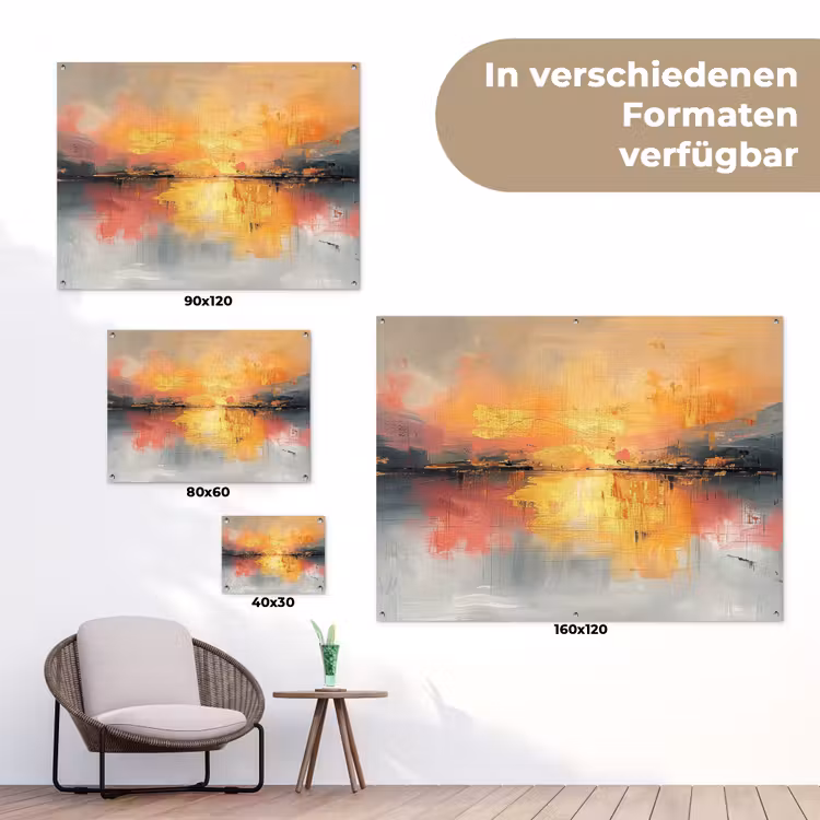 Modern - Abstract - Goud - Roze tuinposter los doek klein -Xsfeer9_DE