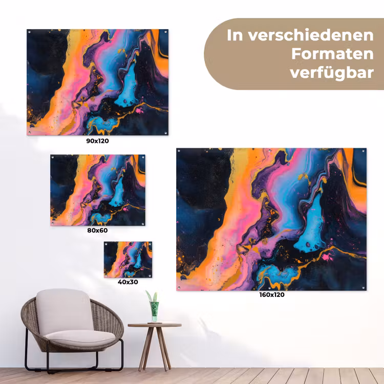 Modern - Marmer - Oranje tuinposter los doek klein -Xsfeer9_DE