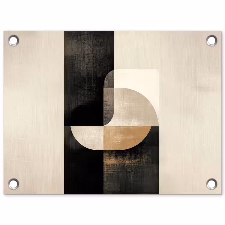 Modern - Vierkant - Vormen tuinposter los doek klein -3d