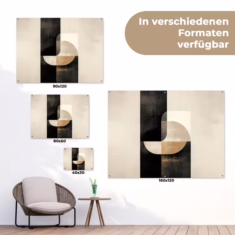 Modern - Vierkant - Vormen tuinposter los doek klein -Xsfeer9_DE