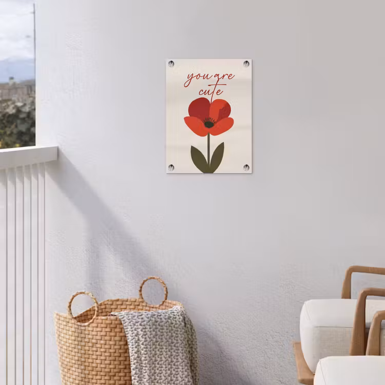 Klaproos - Bloem - Rood - Valentijn tuinposter los doek klein -sfeer8