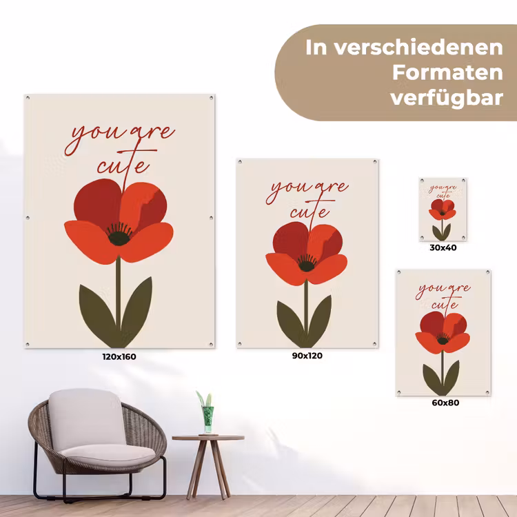 Klaproos - Bloem - Rood - Valentijn tuinposter los doek klein -Xsfeer9_DE