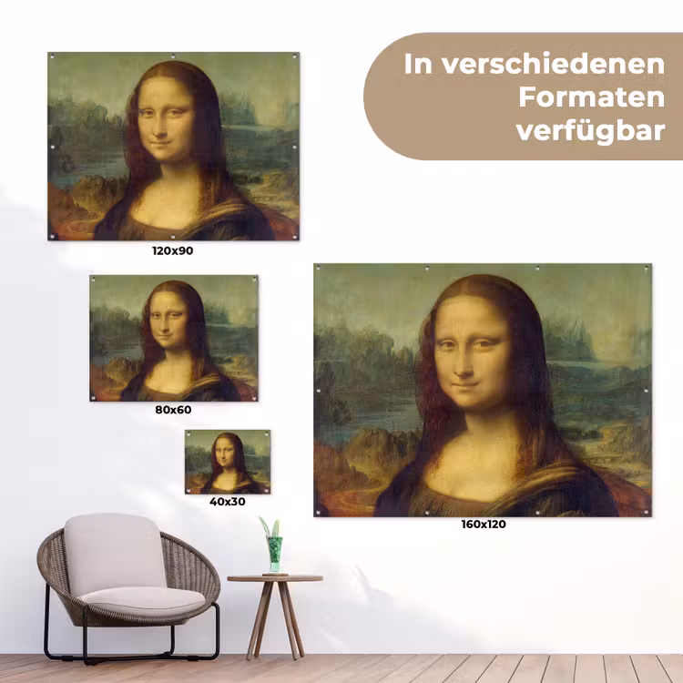 Mona Lisa - Leonardo da Vinci tuinposter los doek klein -Xsfeer9_DE