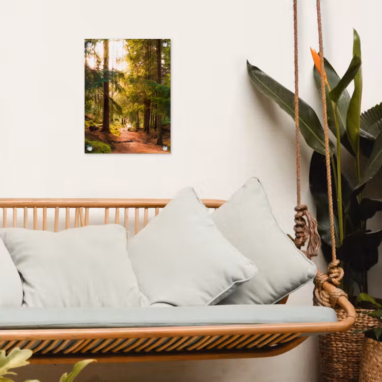 Mossig bospad tuinposter los doek klein -sfeer7